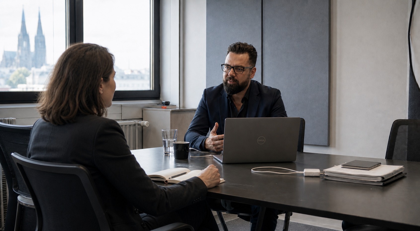 Beratungsgespräch mit René Matis in einem Kölner Büro